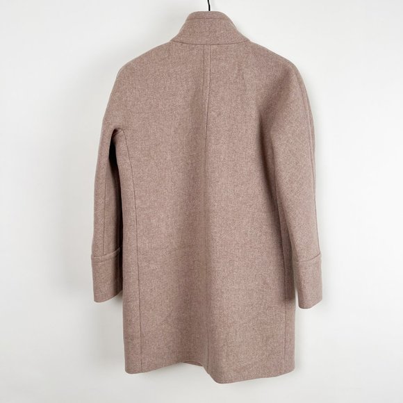 J.Crew Stadium Cloth Wool Cocoon Overcoat Peacoat Trench Jacket Coat Camel Tan - Picture 8 of 10